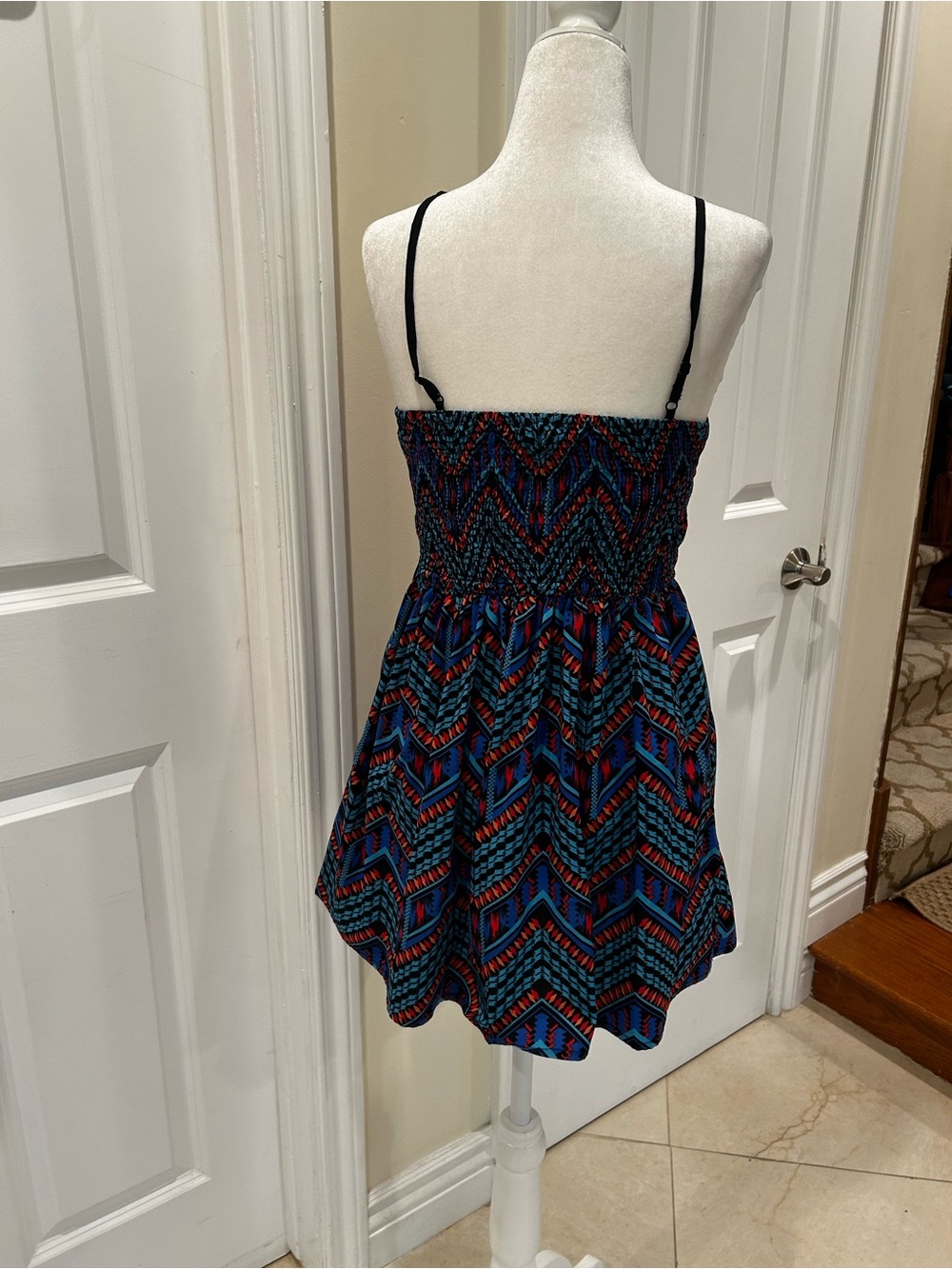 Forever 21 Boho Tribal Print Fit & Flare Sundress Summer Mini Dress - Picture 7 of 7